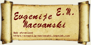 Evgenije Mačvanski vizit kartica